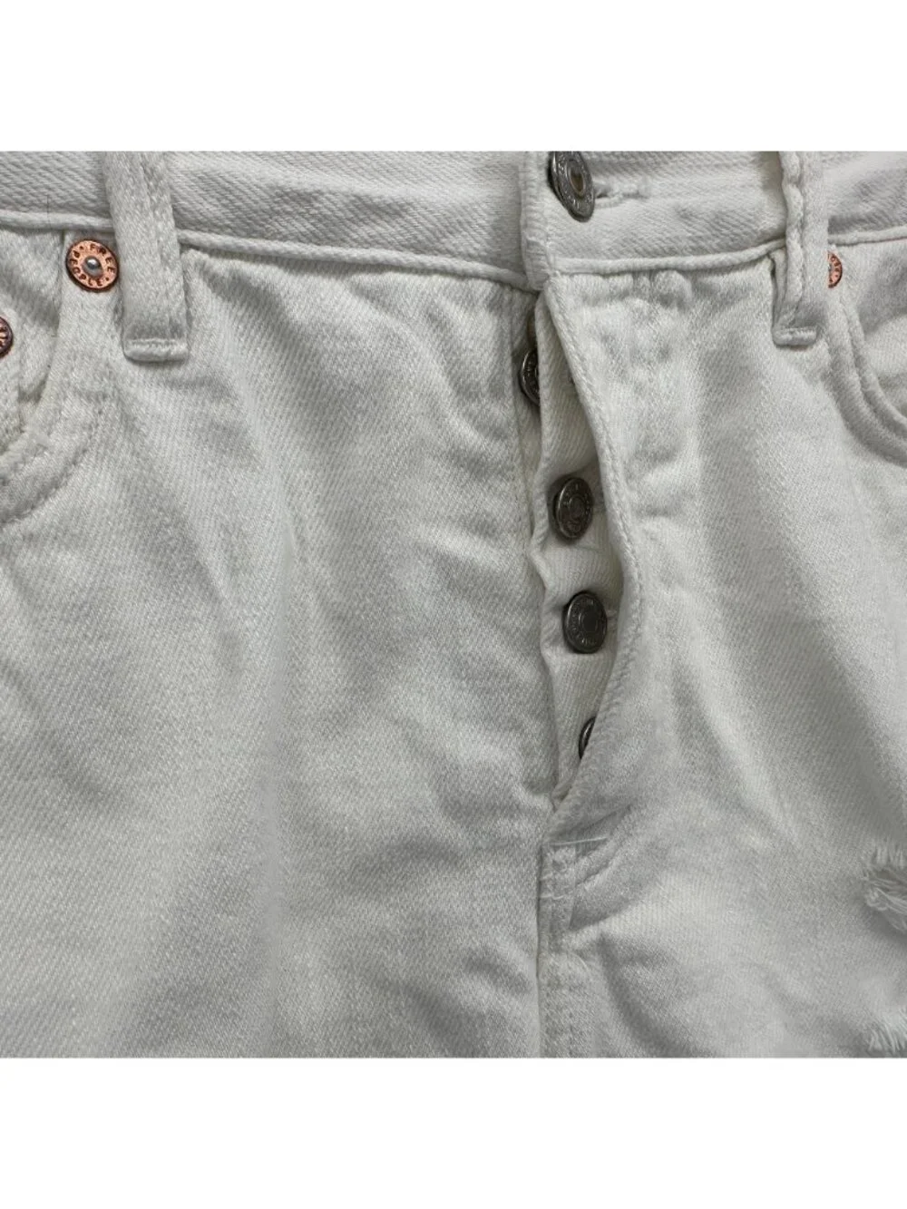 Free People We The Free Womens 27 Jean Shorts Cut Off Distressed Button Fly